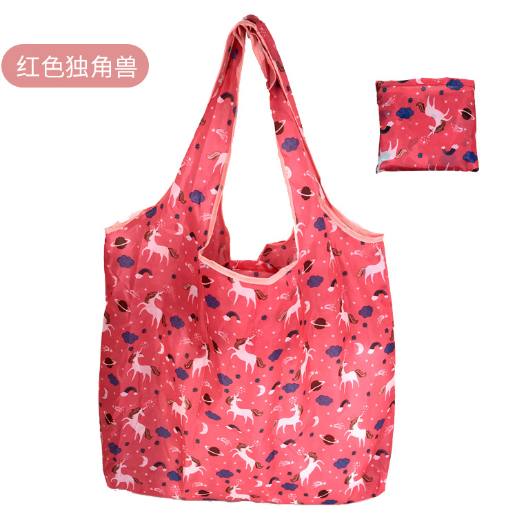 En stock pelo rápido Grande 190T tela de flores bolsa de compras Portátil Bolsa de poliéster bolsa plegable al por mayor bolsa de regalo publicitario