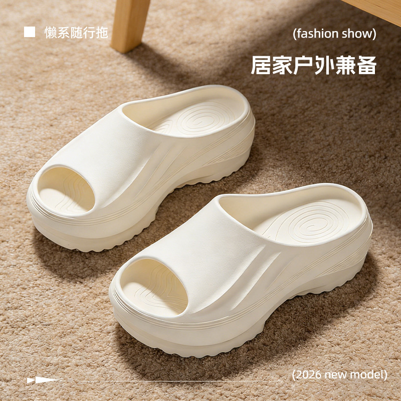 Platform Slippers for Women and Men, Height-Increasing, Trendy, Soft-Soled, Non-Slip, Breathable, All-Season Outdoor Wear