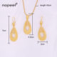 NOPEET Middle East Dubai Bridal 24k Gold Plated Jewelry Set African Jewelry Necklace Earrings Two Pack