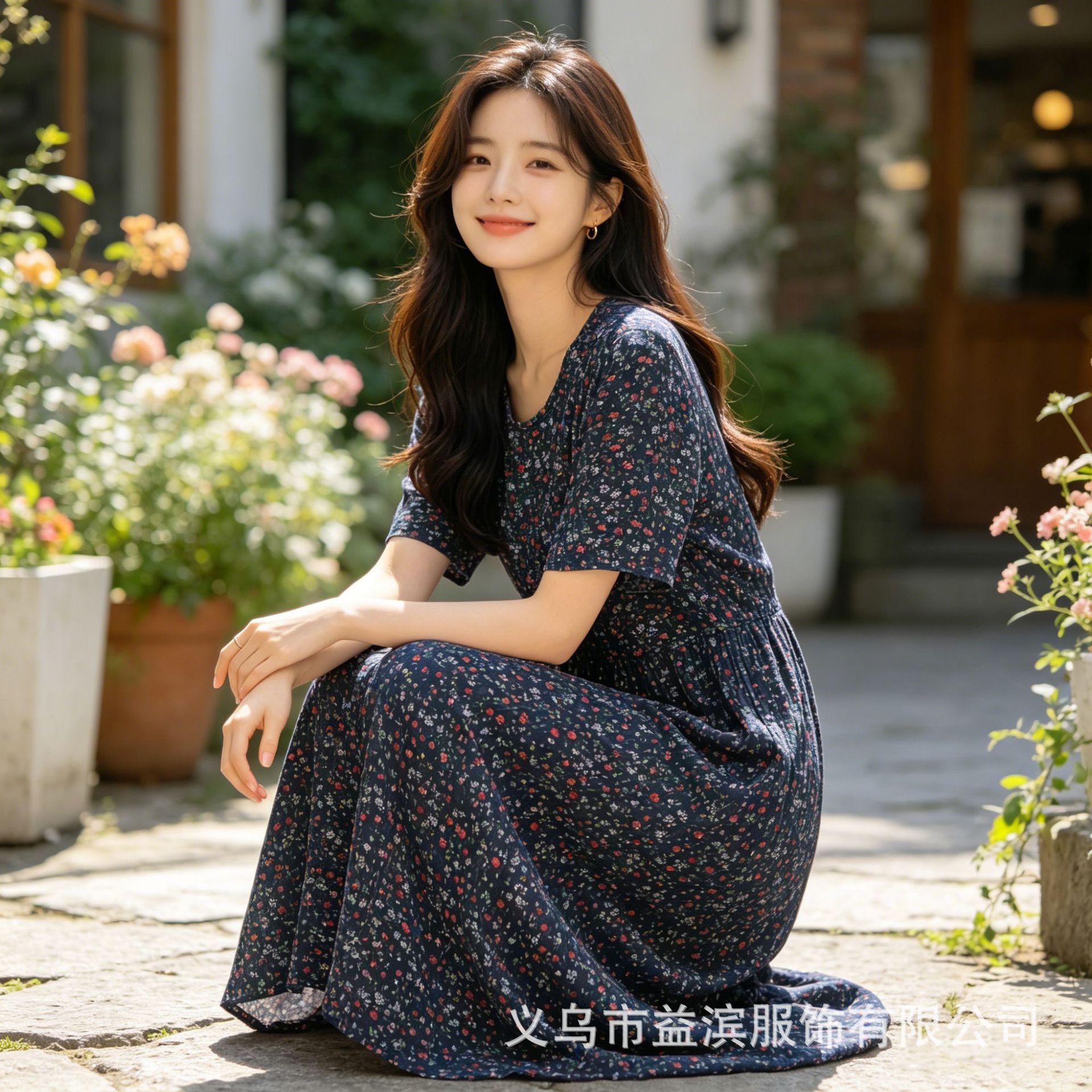 진한 파란색 작은 빨간색 꽃 29