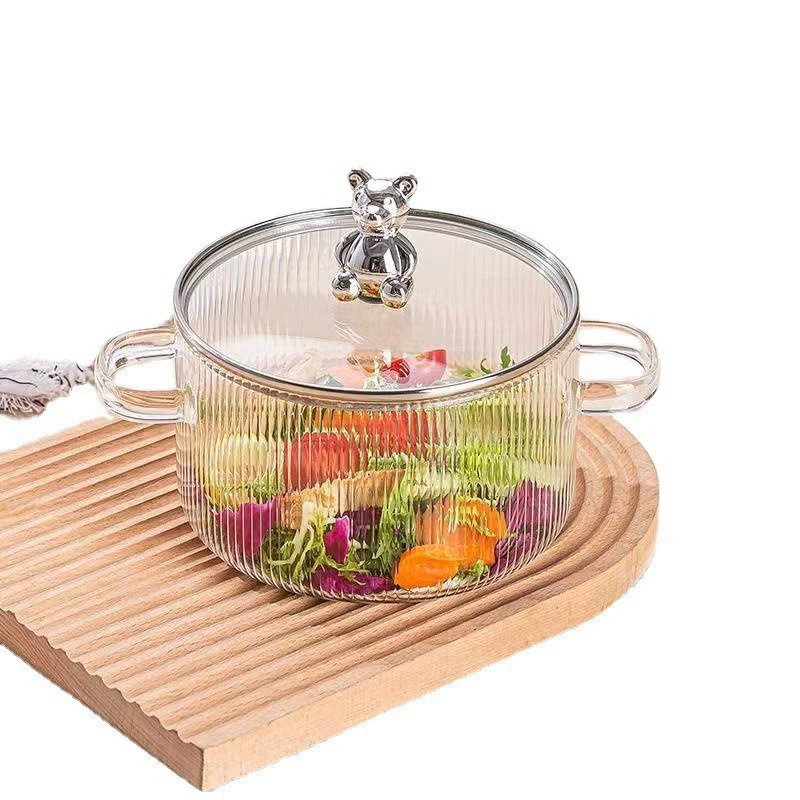 Чашка для подогрева молока из стекла с боросиликатом и керамическим корпусом, жаропрочная быстрая кастрюля для рамен, домашняя добавочная еда, кастрюля для кипячения четко огня
