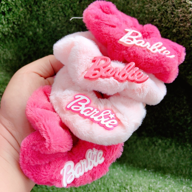 Dopamina dulce y picante Barbie Rosa mullida carta intestino grueso banda de pelo chica princesa cuerda de pelo Rosa rojo blanco tocado