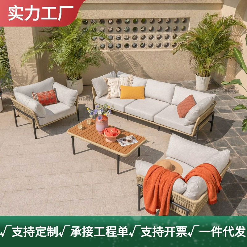 Угловой уличный ротанговый диван водонепроницаемый для террасы
