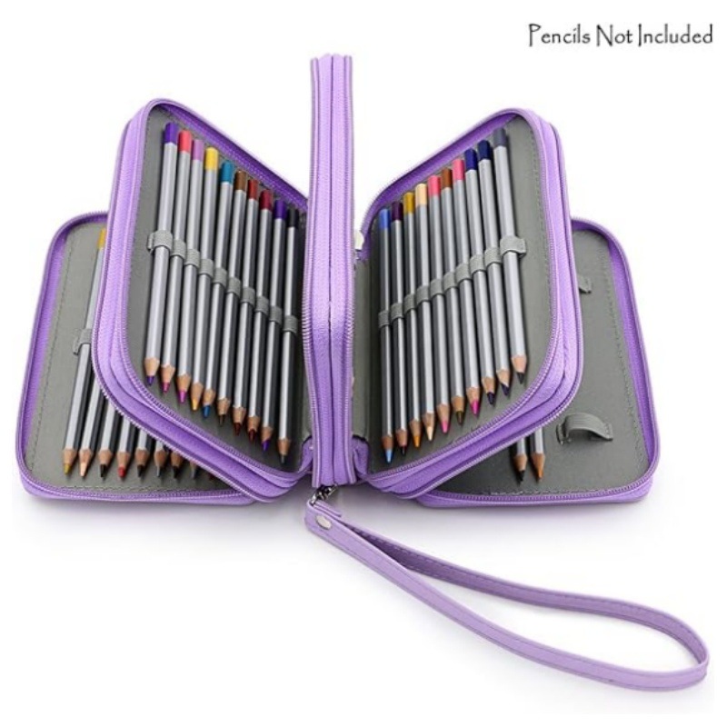 Estuche minimalista japonés de PU con 72 agujeros y 4 capas para estudiantes, bolsa de almacenamiento vertical para dibujo, venta al por mayor transfronteriza.