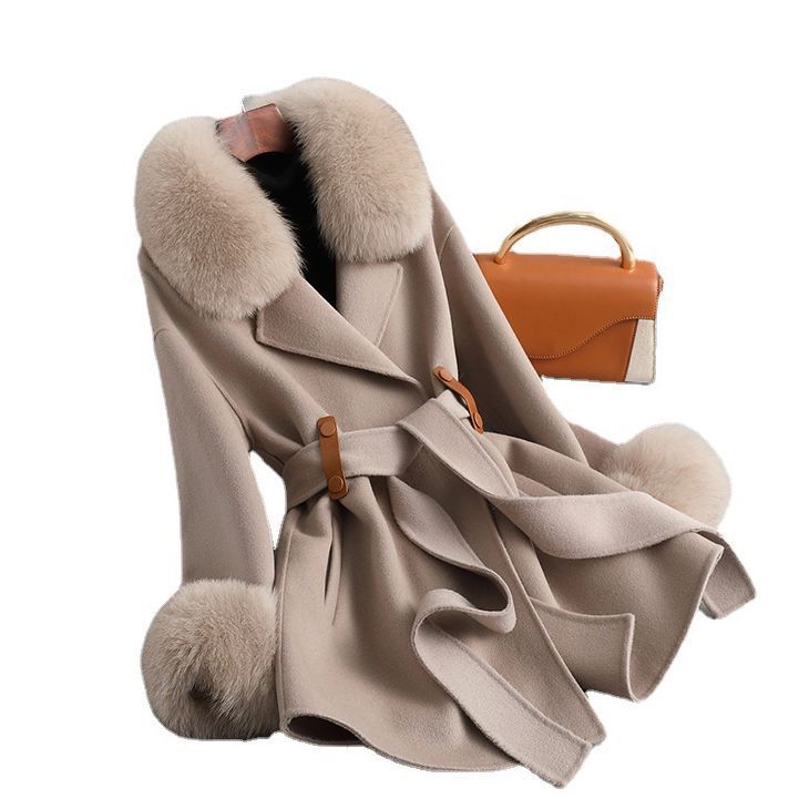 Women's Clothing Autumn And Winter New Style Fox Fur Collar Gao Rui Double Faced Cashmere Coat Women's Medium And Long Wool Double Faced Wool Coat_voghion.com