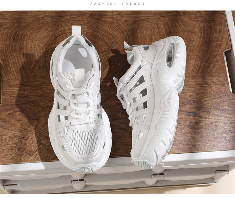 Giày sneaker nữ đế dày lưới thoáng khí phong cách thể thao gót 5 cm — 7234 bột sâm panh cao gót 5cm, 7234 gót trắng cao 5cm chi tiết 14