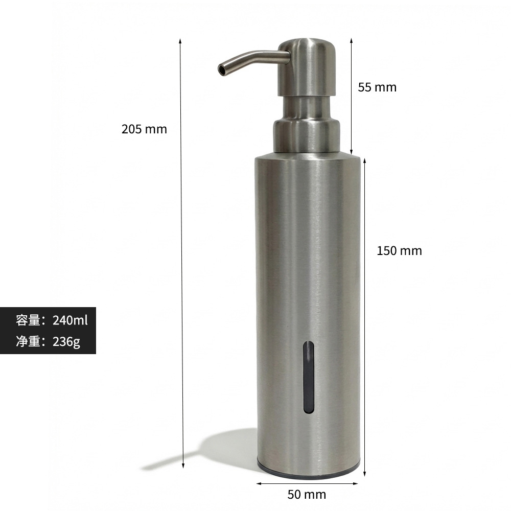 Dispensador de jabón de pared de acero inoxidable para baño de hotel transfronterizo, champú de baño, gel de ducha y dispensador de jabón