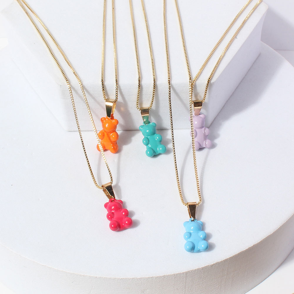 Bear Pattern Fashion Bear Alloy Copper Wholesale Pendant Necklaces