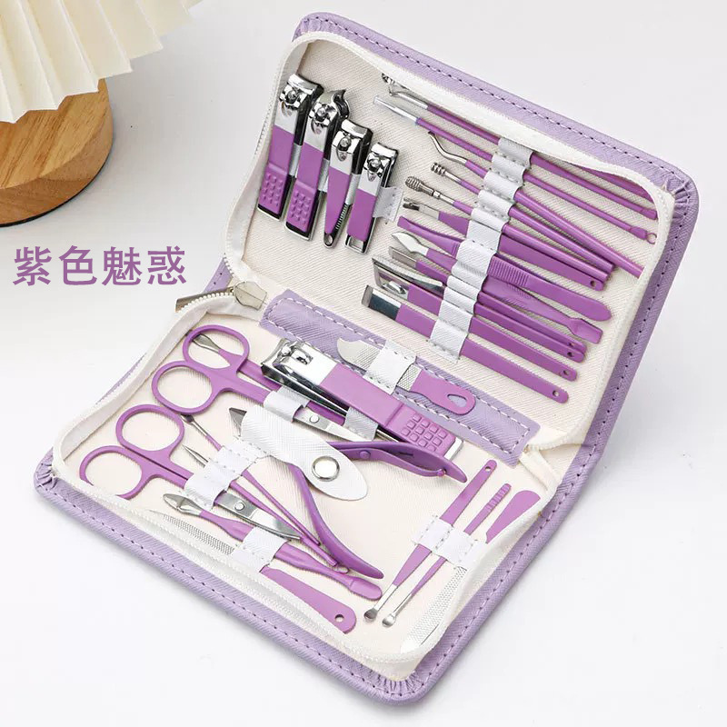 Nail Scissors Set 26 Pieces Black Nail Clippers Full Set of Manicure Tools Household Large Nail Clipper Set Wholesale Nail Scissors Set 26 Pieces Black Nail Clippers Full Set of Manicure Tools Household Large Nail Clipper Set Wholesale