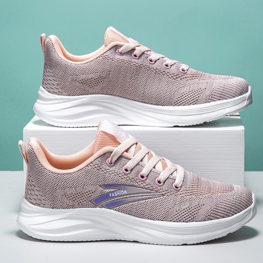 Dropshipping Unisex Flyknit Mesh Casual Walking Shoes, Lightweight Versatile Hiking Shoes, Korean Style Trendy Sports Men's Shoes