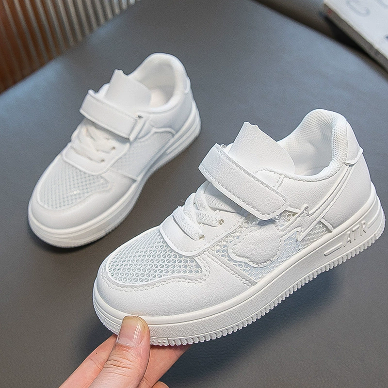 Детские кроссовки белые кроссовки для девочек обувь весна-лето новые маленькие белые туфли для мальчиков с мягким дном