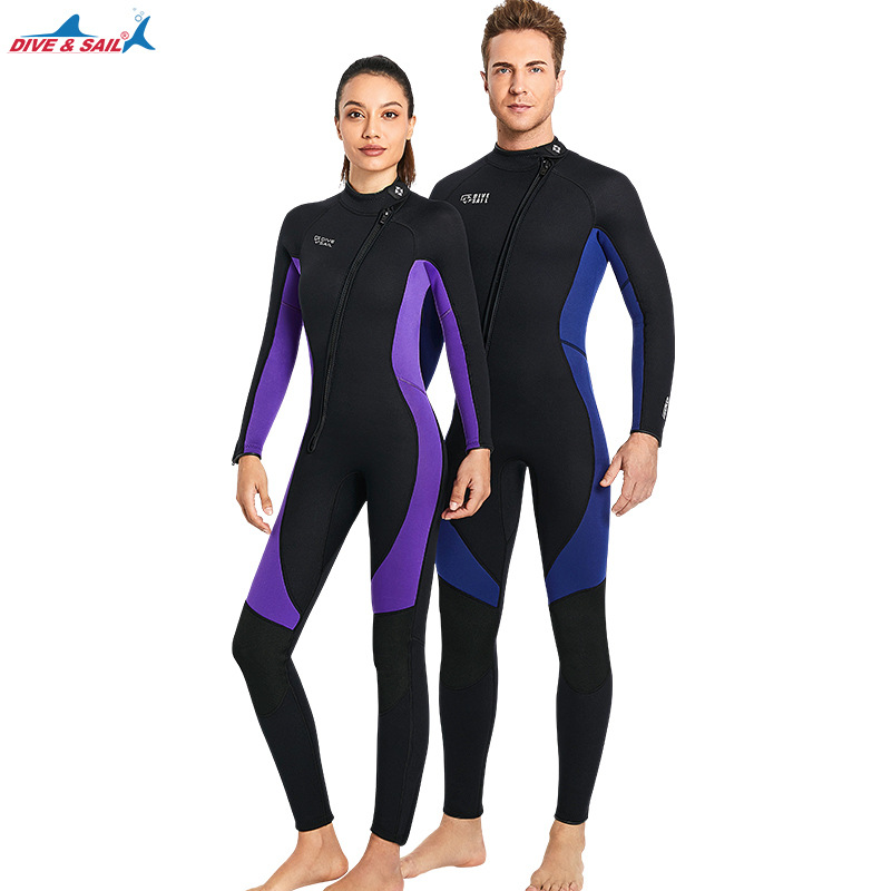 DIVE&SAIL wetsuit 3MM one-piece long-sleeved European and American wetsuit cold-proof and warm winter swimsuit snorkeling surfing suit