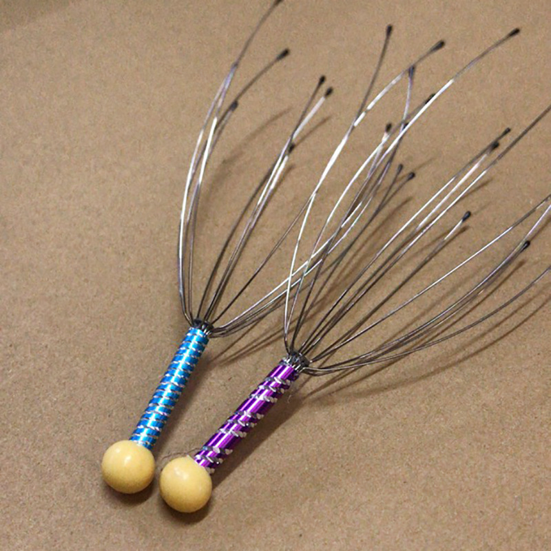 新しい頭部マッサージ器八爪魚頭マッサージ器マッサージ櫛金属頭部マッサージ器魂抽出器|undefined