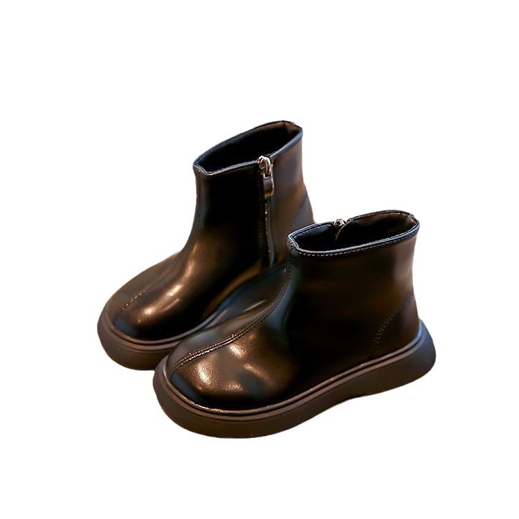 Martin 2024 Herbst/Winter Neue Kollektion Mädchen und Kinder Stilvolle schwarze kurze Frühling/Herbst Einzelstiefel_voghion.com