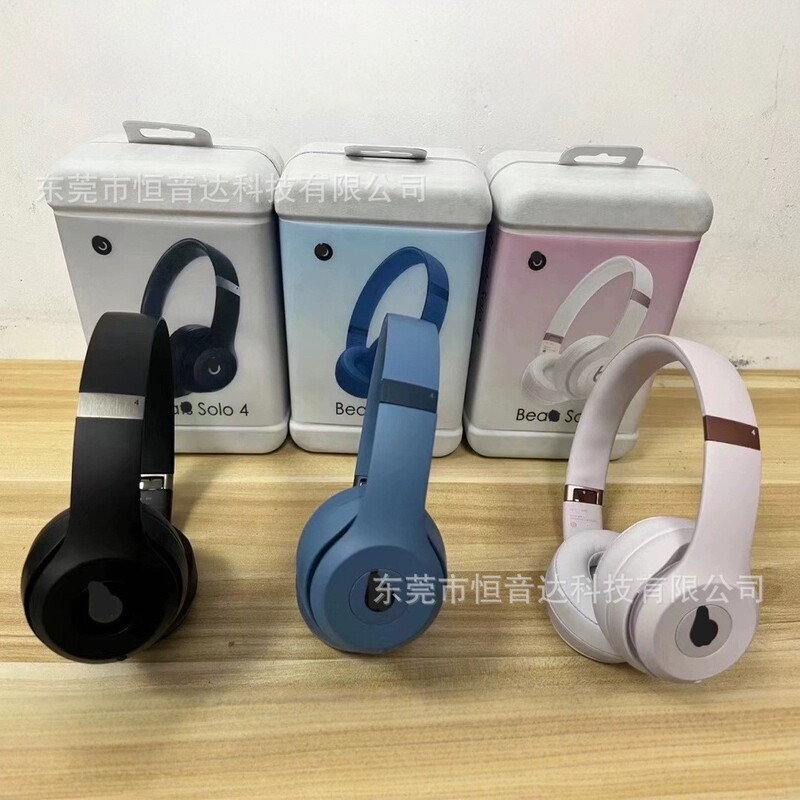 Cross-Border High-End Solo4 Wireless Headphones with Pop-Up Window, Head-Mounted Bluetooth Headphones That Can Connect to Apps, Come with a Storage Case, and Feature Noise Reduction