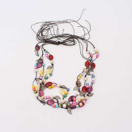 草帽礼帽装饰带个性DIY手工串珠合金叶子配饰手链海边度假风装饰