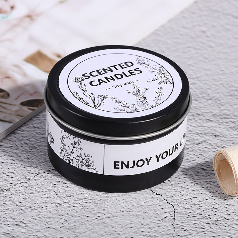 Nordic style aromatherapy soy wax romantic smokeless tin can candle ornaments wedding DIY souvenir wholesale