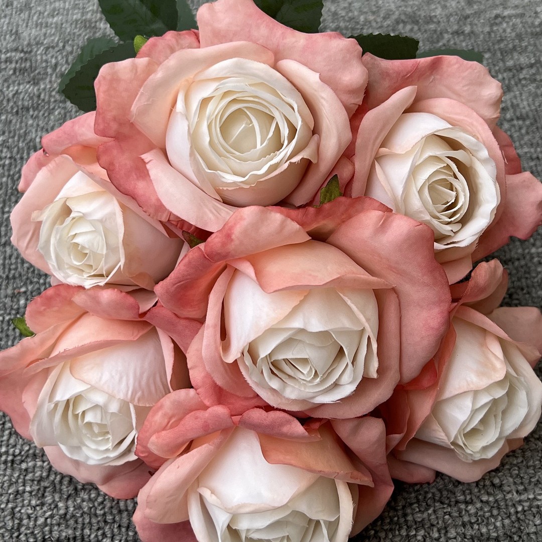 Simulación del Día de San Valentín rosa fabricante 3 sola rama multi-cabeza rosa decoración de la boda flor falsa al por mayor