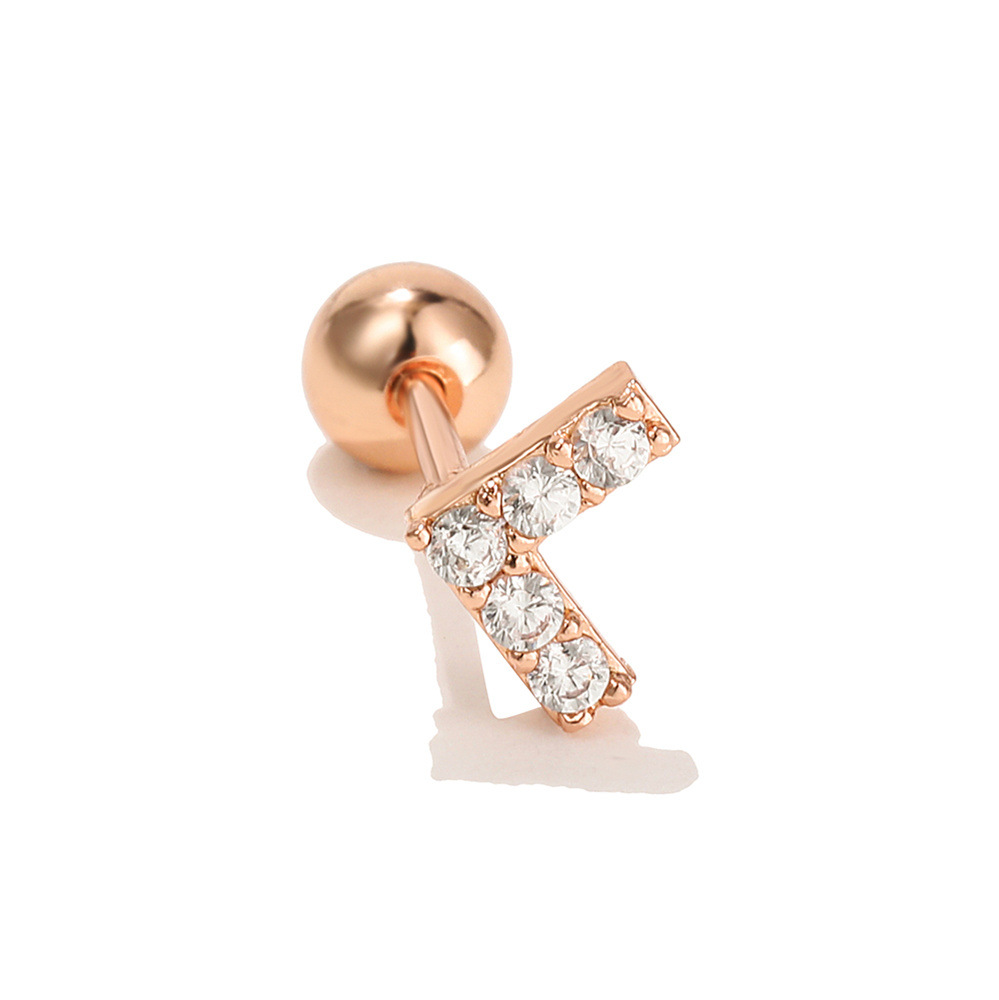 2g Weight Zircon Inlay Material Cartilage earrings Classification Holiday Occasion Brass Material Triangle, Geometric Pattern Women'S Gender Simple Style Style White, Gold Color Simple Style Triangle Geometric Brass Zircon Cartilage Earrings 3