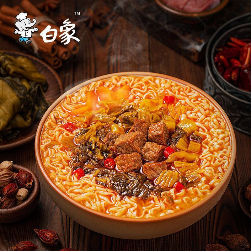 白象インスタントラーメン大骨麺原汁豚骨紅焼牛肉麺24袋全箱泡麺多味インスタント卸売り|undefined