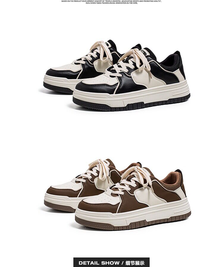 Giày thể thao nam sneaker cổ thấp đế bằng kiểu Mỹ thời trang — K88 m màu nâu, K88 m màu đen chi tiết 3