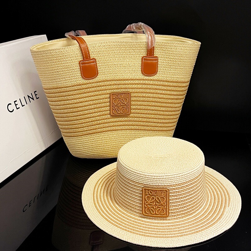 2026 Cross-Border Luo Wei Brand Straw Hat and Bag Two-Piece Set, Large Capacity Tote Bag, Sunshade Straw Hat and Bag Set 2026 Cross-Border Luo Wei Brand Straw Hat and Bag Two-Piece Set, Large Capacity Tote Bag, Sunshade Straw Hat and Bag Set