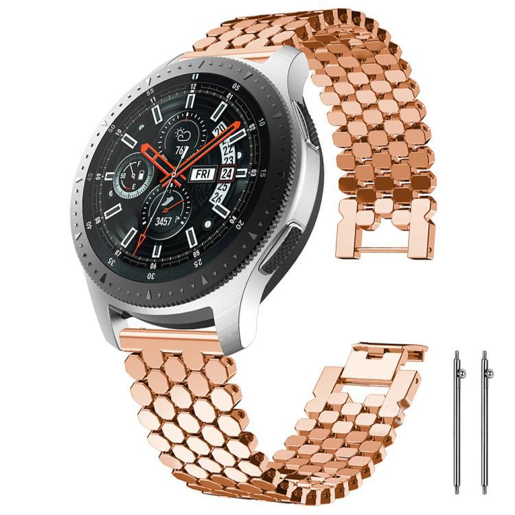 22mm correa de metal de escala de pez para Samsung Galaxy / Huawei GT2 / 3 Pro correa de acero inoxidable desmontable