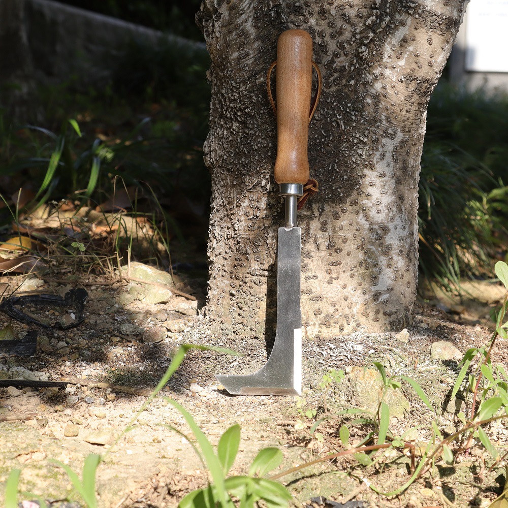 地缝勾草刀加厚现货木柄不锈钢割草刀镰刀路面缝隙勾草器清洁园艺