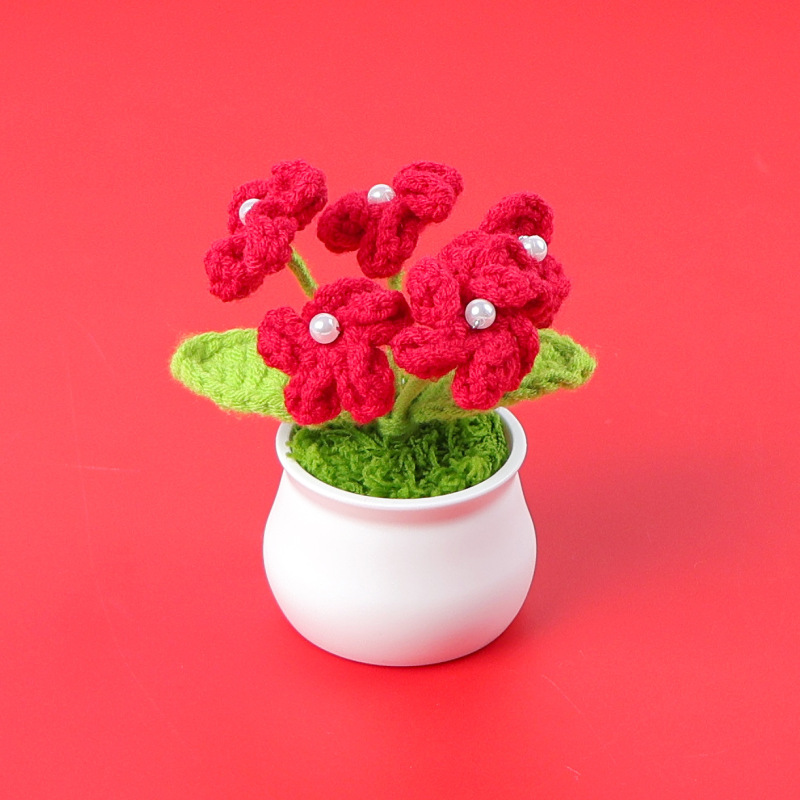 完成品クロスボーダーニットウールひまわり鉢植え造花研究デスクトップ装飾品卒業子供の日の小さなギフト|undefined