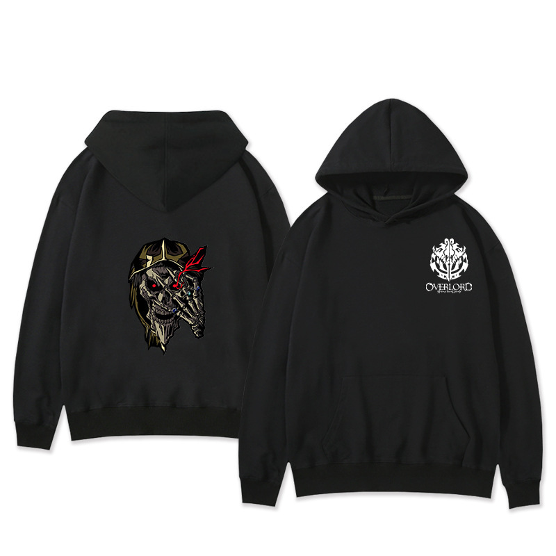 Suéter con capucha perimetral del rey de los muertos OVERLORD Suéter holgado bidimensional del rey de los huesos Tendencia