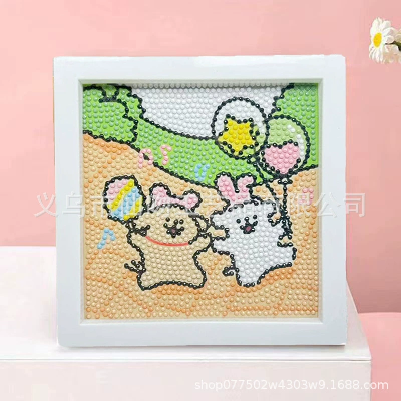 DIY-набор для алмазной мозаики 17×17 см, пластиковая рама, дизайн щенок, полный набор инструментов для кладки