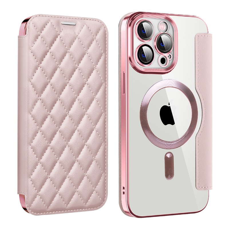 Funda para teléfono móvil iPhone 17 Pro Max Yadun, estilo pequeño y aromático, con imán, adecuada para Apple 16, funda creativa de cuero acolchado con ranura para tarjetas.