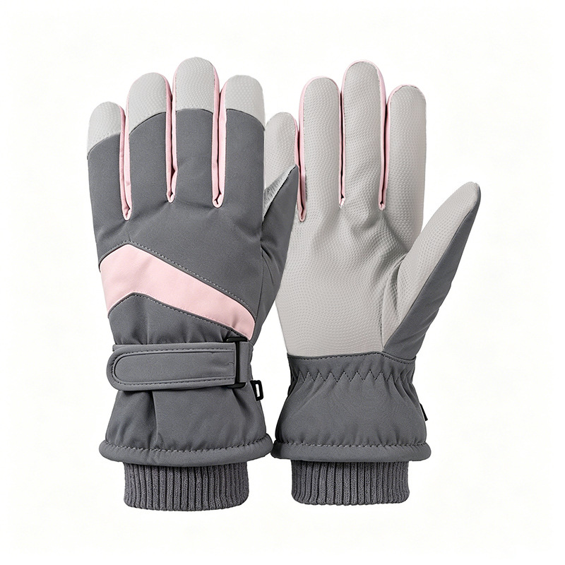 Guantes de esquí para hombres y mujeres en invierno, resistentes al viento y al frío, guantes cálidos con forro polar y engrosados, guantes antideslizantes con pantalla táctil para ciclismo al aire libre