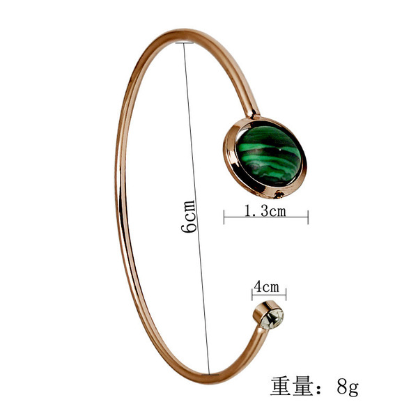 Universal small design one bead bracelet malachite