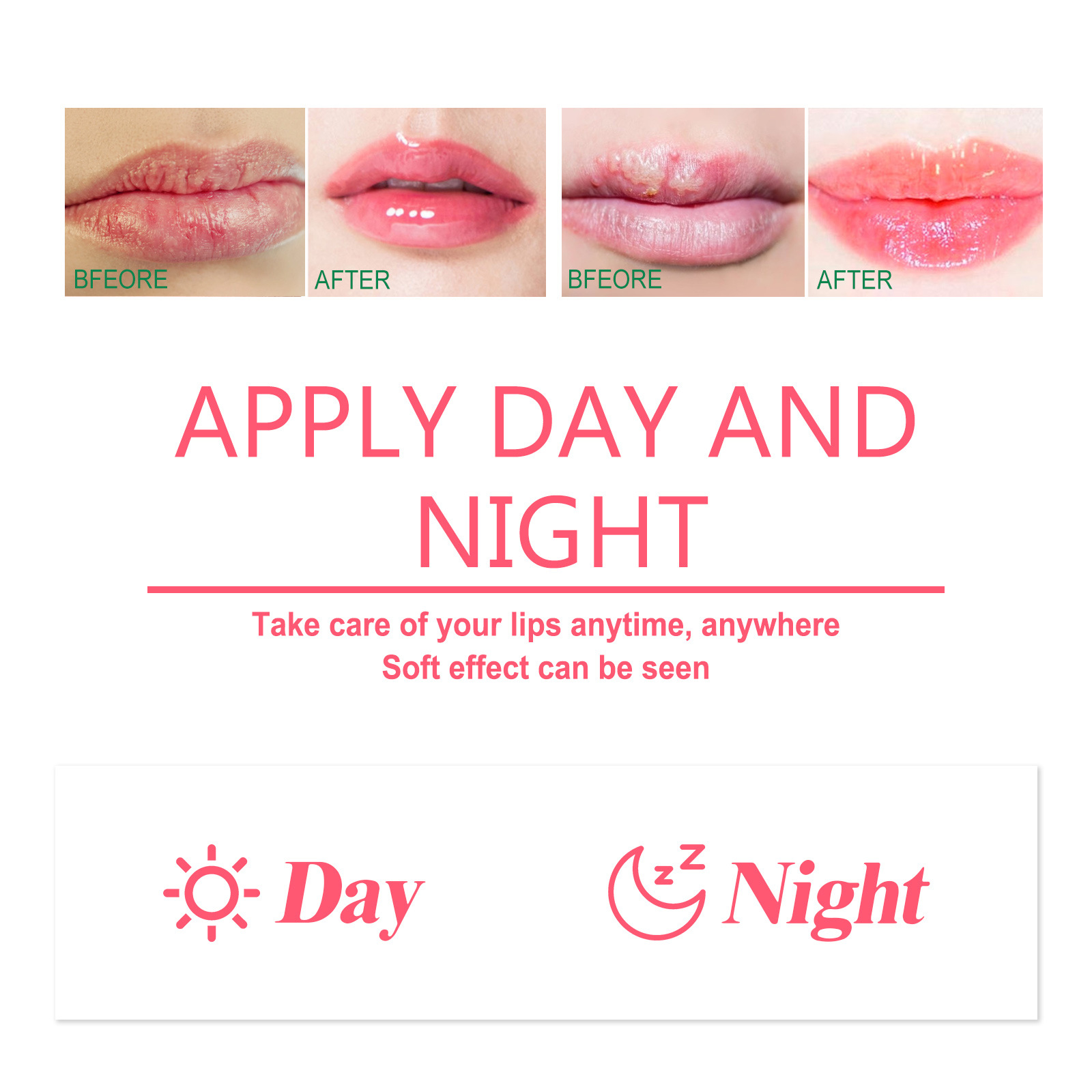 EELHOE hydrate, répare les peaux mortes, prévient les fissures sèches et soigne en douceur l'huile pour les lèvres_voghion.com