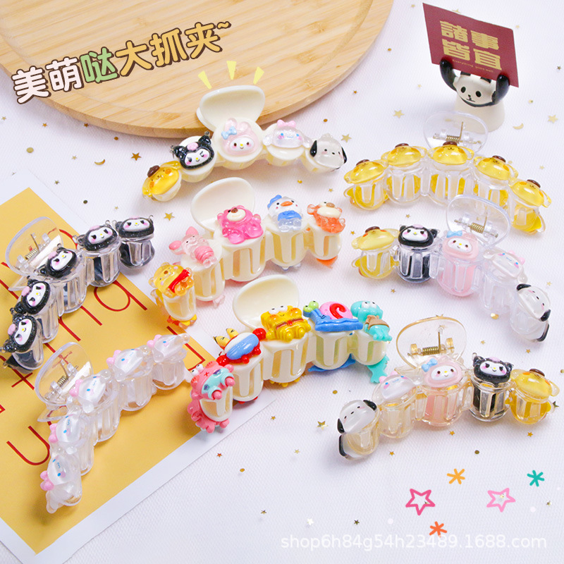 Sanrio gripper cute coolometi cartoon sweet girl shark clip high-grade high ponytail artifact