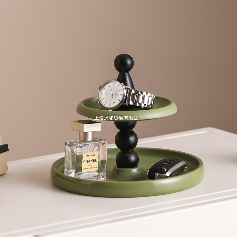 Key Retro Entry Shoe Cabinet with Entrance Storage Rack, Perfume Watch, Sundry Tray, Jewelry and Aromatherapy Products