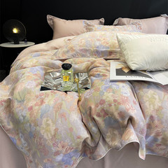 100-thread-count Tencel four-piece summer bed ice silk cool and smooth naked sleeping sheets quilt cover high-end bedding sheets