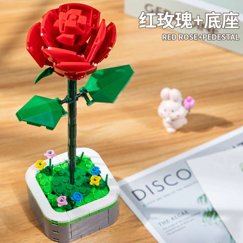 Constructor, minifigure for mother's day, toy, internet celebrity, flowered, Birthday gift, handmade