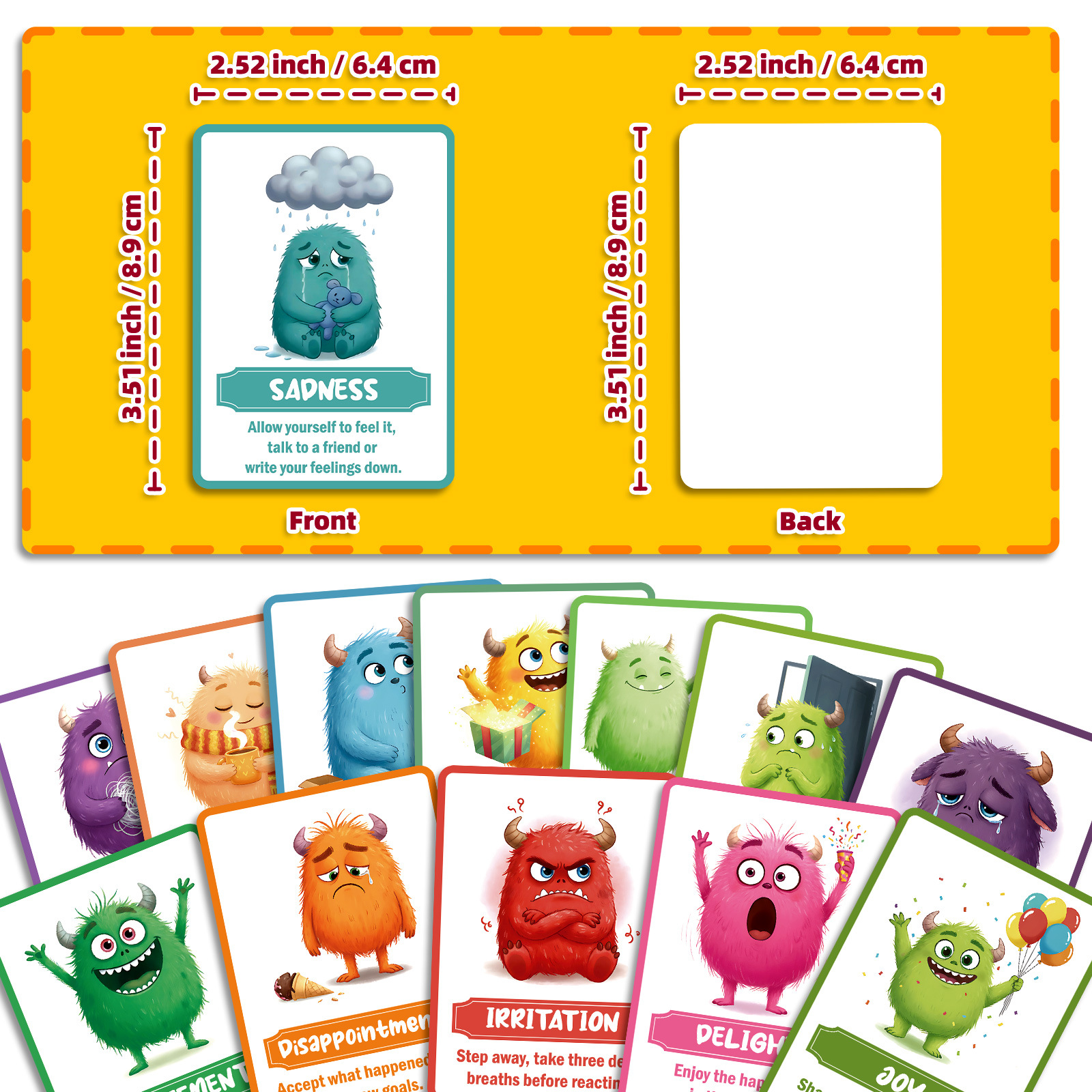 50 creatieve monster emotie kaarten, grappige partykaartspellen_voghion.com