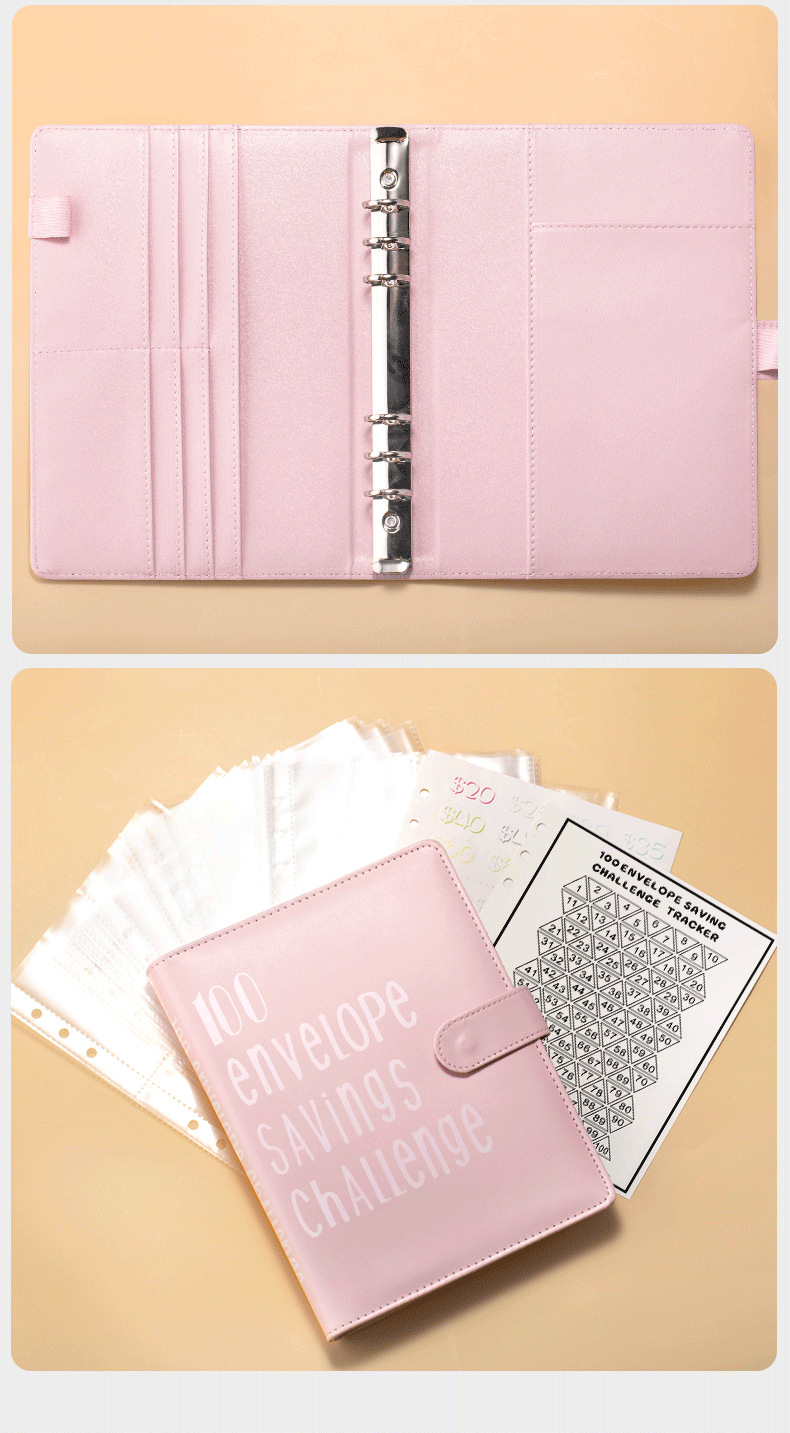 Final look of the notebook with savings stickers