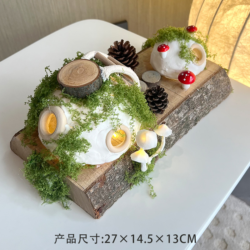 Área de jardín de infantes esquina carpintería diy paquete de materiales hechos a mano conjunto completo de juguetes de madera pequeños adornos de cabaña