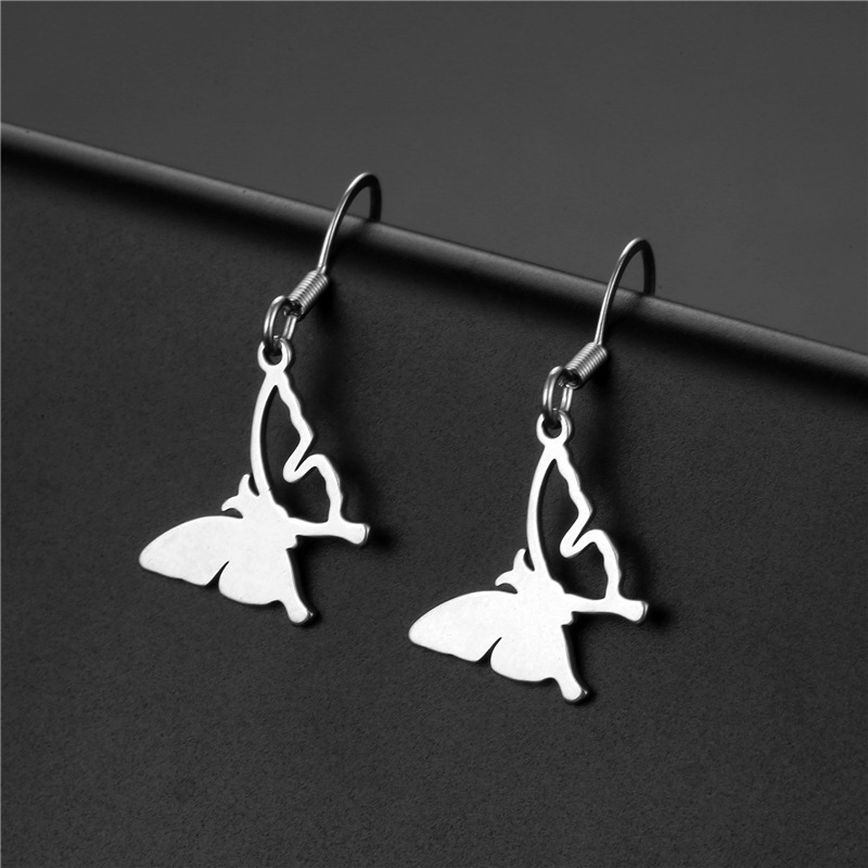 Wholesale Jewelry Hollow Butterfly Stainless Steel Earrings Nihaojewelry display picture 5