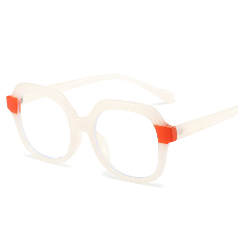 Gafas INS de alto grado marco cuadrado costura contraste color anti-azul gafas de luz Marco de las mujeres nuevas gafas lisas TR90 europeas y americanas