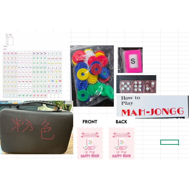Customized Cross-Border Amazon Mahjong Set Series: Bags, Mahjong Cards, Chips, Leisure Entertainment Board Game Mahjong