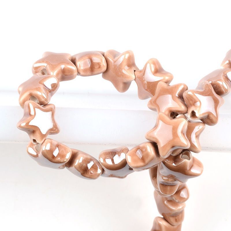 25g Weight Beads Jewelry Making Type DIY Jewelry Accessories Classification 10 PCS/Package Quantity ceramics Material Pentagram Pattern Plating Design Simple Style Style 10 PCS/Package Ceramics Pentagram DIY Jewelry Accessories Beads 10