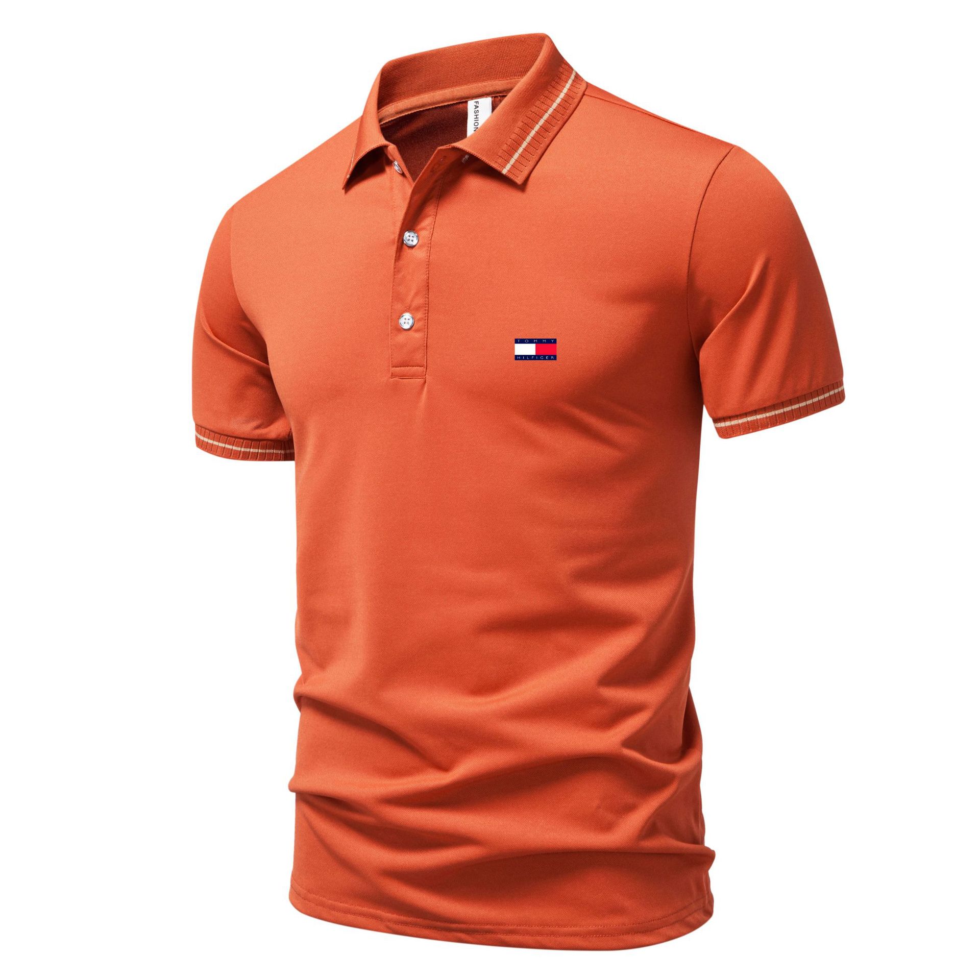 2025 New Summer Men's Simple Quick-Drying Polo Shirt Golf Business Casual Loose Breathable Lapel Short Sleeves