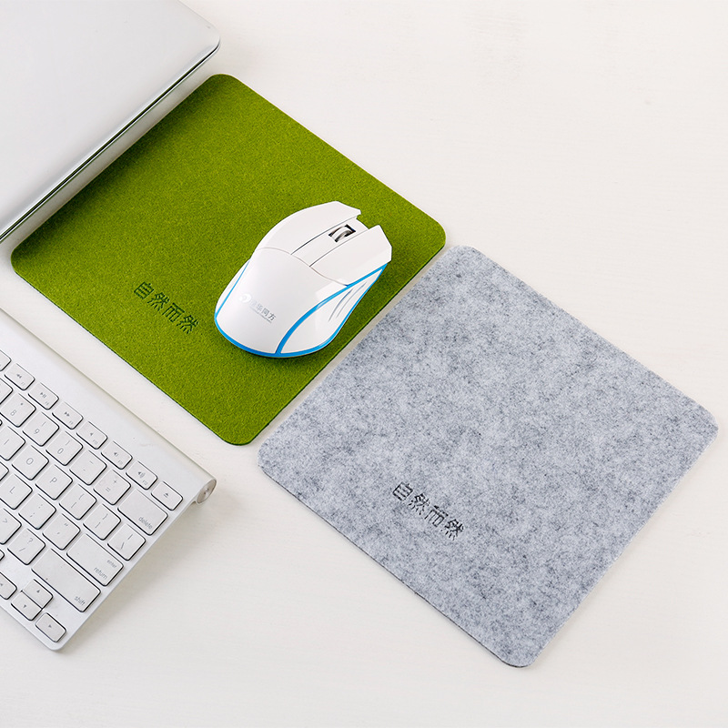 新款舒适办公用家用毛毡黑灰色鼠标垫小号笔记本加厚圆形方形垫子