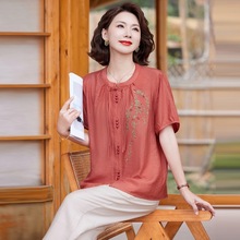 中老年女装套装夏季短袖妈妈装夏款大码女装洋气两件套50岁60时尚