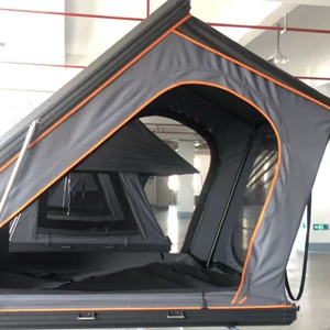 Mountain camping aluminum shell pickup truck roof tent double layer for Jeep outdoor fishing camping car tent